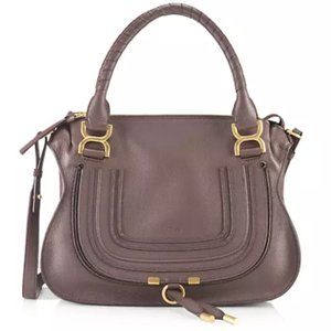 Chloe Medium Marcie Leather Satchel Bold Brown